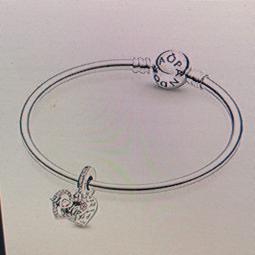Pandora Silver Bracelet with Pink Heart Charm - Picture 3 of 5